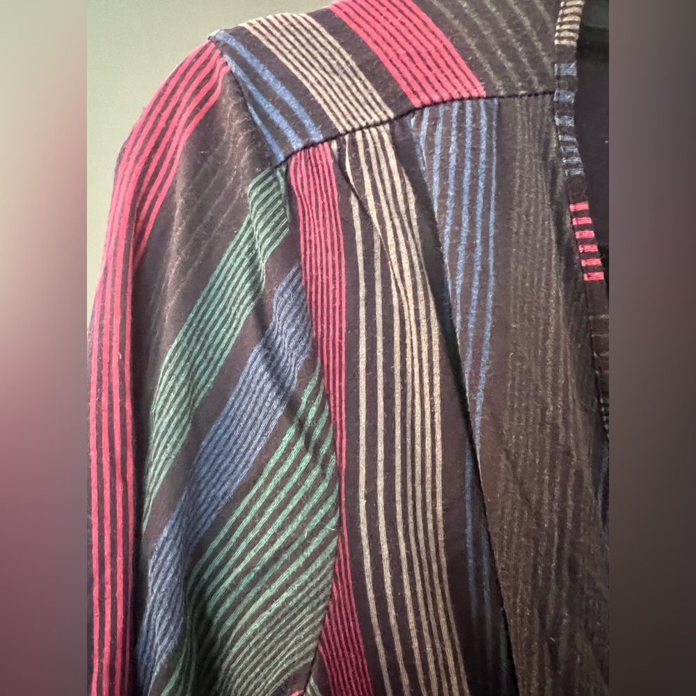Banana Republic striped multi-colored wrap dress. Size L. Great condition. - Picture 2 of 3